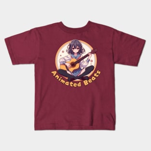 Rock and roll Anime girl Kids T-Shirt